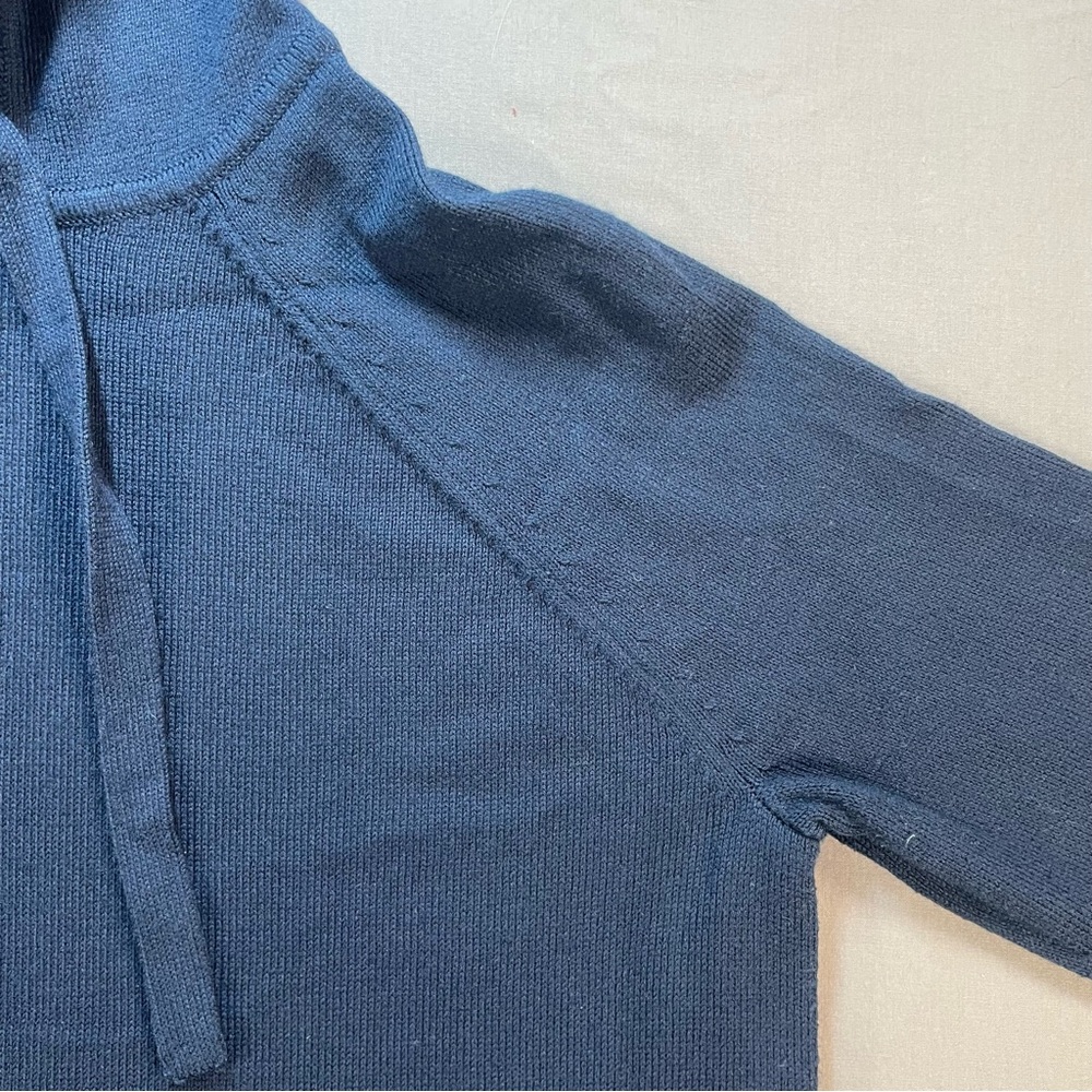 Athleta Verona Knit Merino Wool Blend Hoodie Sweater; Navy - Womens Small - Picture 9 of 16